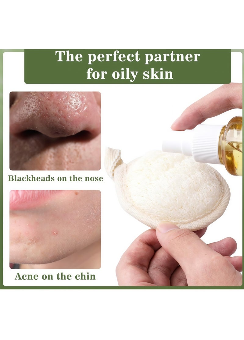 4 Pack Natural Loofah Exfoliating Sponge Pads Face Body Bath Shower Loofah Sponge Pads Exfoliating Brush Loofah Brush for Bath and Spa - Image 3